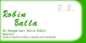 robin balla business card